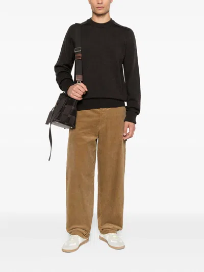 Studio Nicholson Round-neck Wool Sweater In Brown