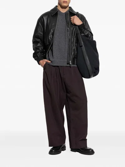 Studio Nicholson Round-neck Wool Sweater In Gray