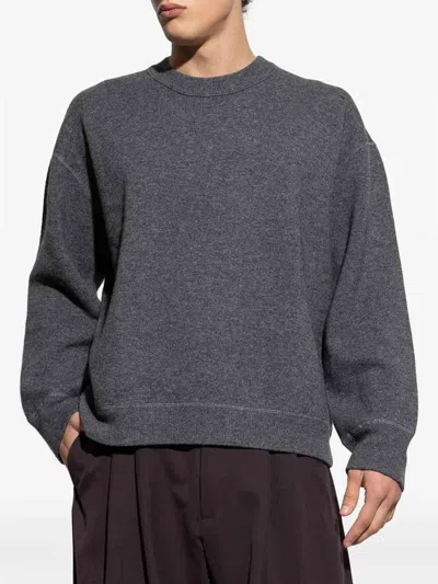 Studio Nicholson Round-neck Wool Sweater In Gray