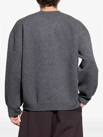 Studio Nicholson Round-neck Wool Sweater In Gray
