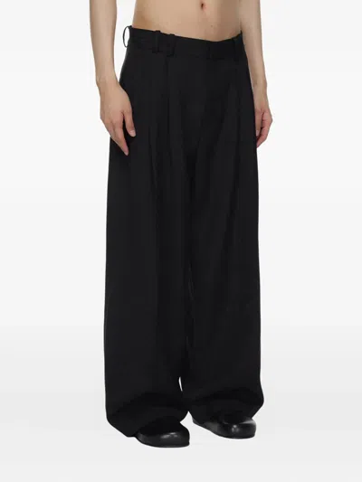 Studio Nicholson Belt Loop Casual Pants In Black