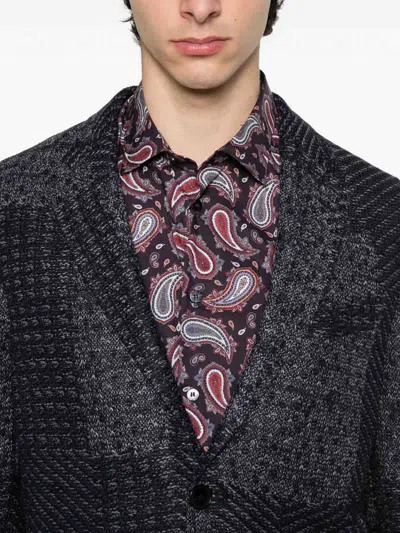 Etro Wool-blend Patchwork Blazer In Black
