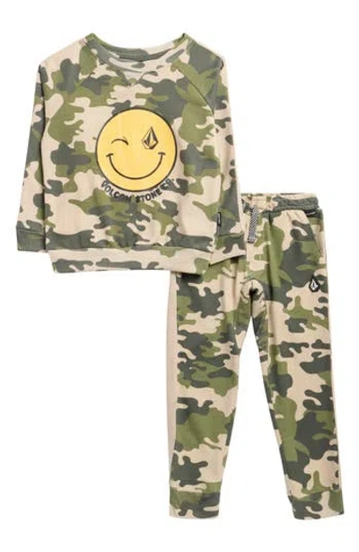 Volcom French Terry Graphic Pullover & Joggers Set In Multi