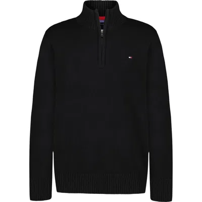 Tommy Hilfiger Toddler And Little Boys Solid 1/4 Zip Sweater In Black