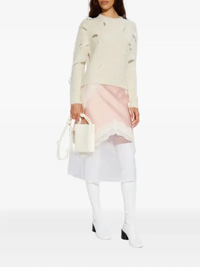 Jil Sander Skirt With Decorative Trim In Pink