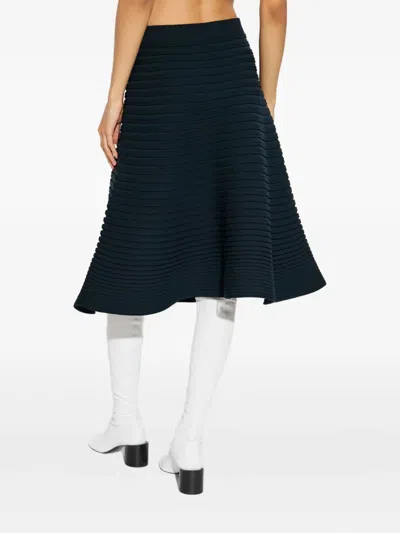 Issey Miyake Pleated Skirt In Blue