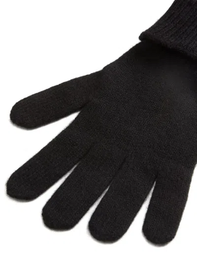 Woolrich Ribbed-cuff Cashmere Gloves In Black