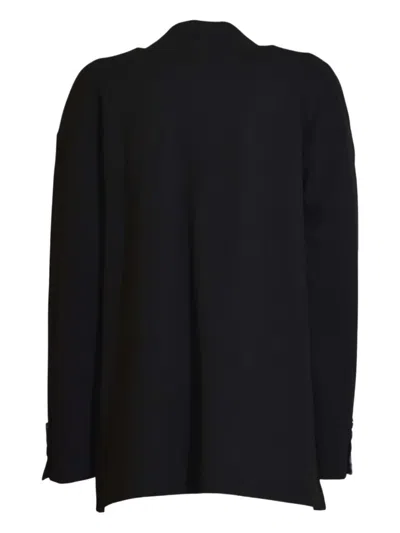 Solotre Tailored Black Jacket With Classic Collar And Clean Lines In Black