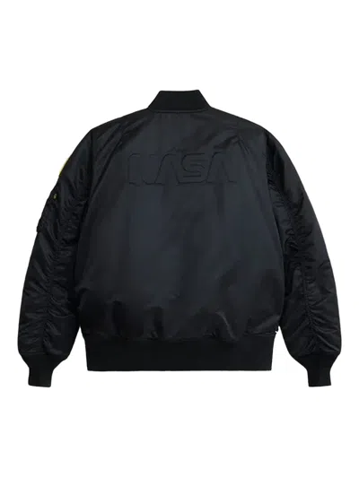 Alpha Industries Ma-1 Nasa-patched Jacket In Black