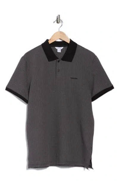 Calvin Klein Diagonal Ottoman Polo In Gray
