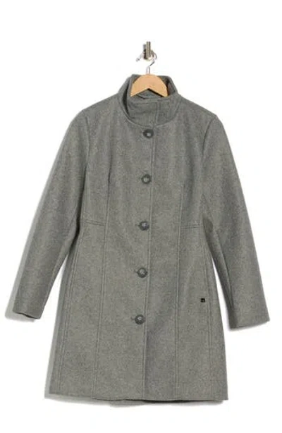 Calvin Klein Stand Collar Coat In Green