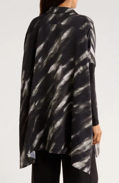 Patrizia Luca Oversize Long Sleeve Mixed Media Button-up Shirt In Multi