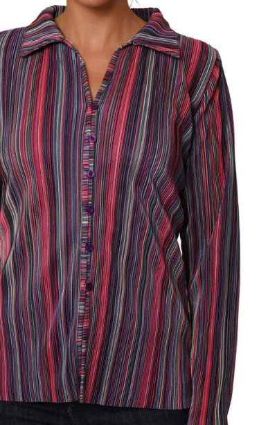 Cyrus Plissé Button-up Shirt In Purple