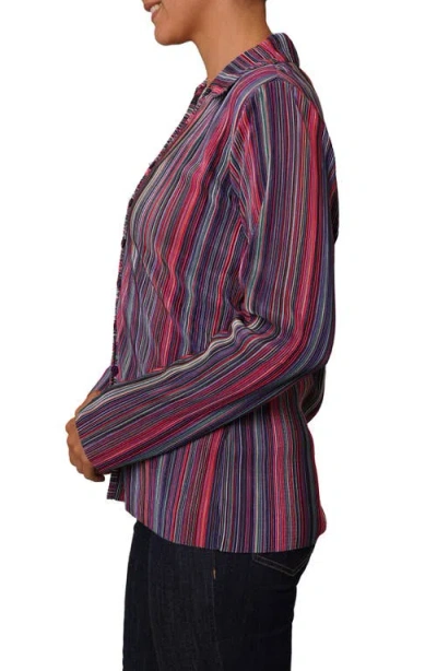 Cyrus Plissé Button-up Shirt In Purple