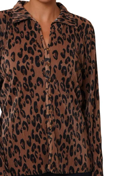 Cyrus Plissé Button-up Shirt In Brown
