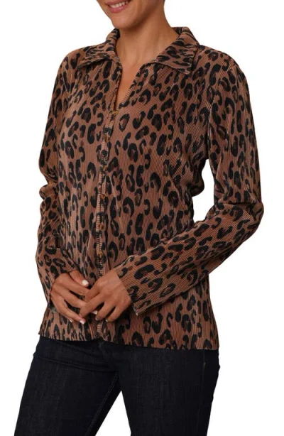Cyrus Plissé Button-up Shirt In Brown