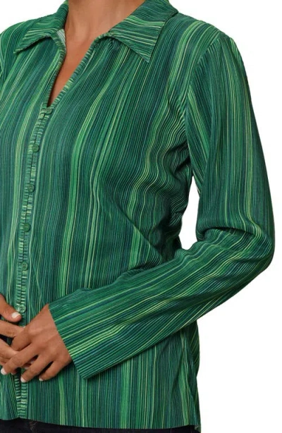 Cyrus Plissé Button-up Shirt In Green