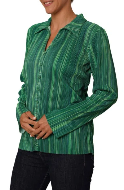 Cyrus Plissé Button-up Shirt In Green