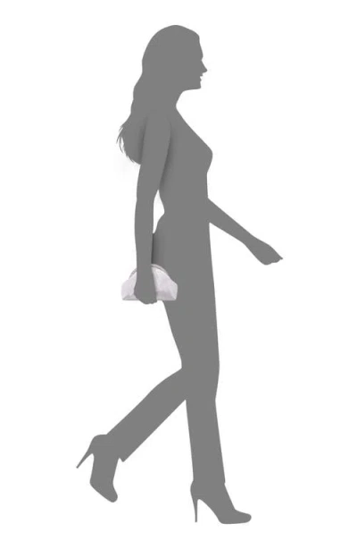 Nina Small Crystal Trim Frame Clutch In White