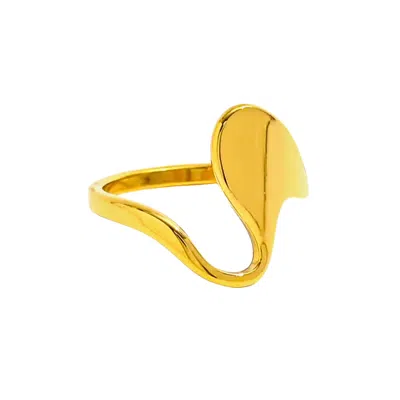 Mg Jewelry Women's Gold Eccentric Wave Mini Ring In Gold