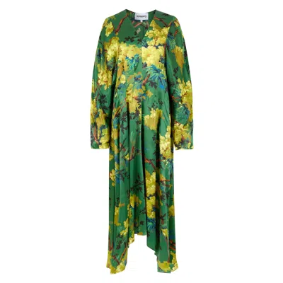 Klements Women's Green Virginia Dress In Illuminated Acacia Print In Multi