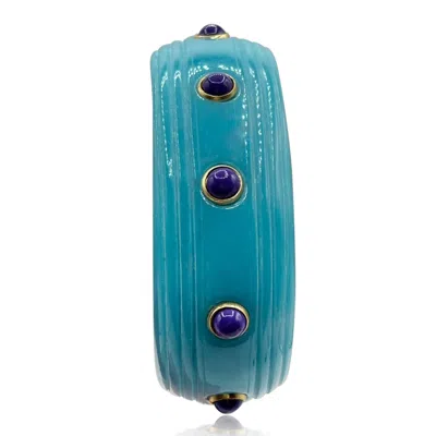 Michael Nash Jewelry Women's Blue Rosa Turquoise And Black Lapis Resin Bangle In Blue