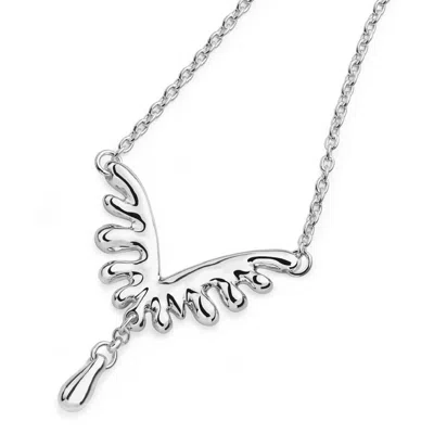 Lucy Quartermaine Women's Silver Mini V Style Wave Necklace In Metallic