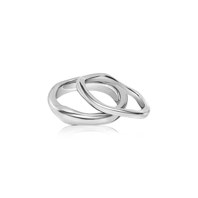 Mg Jewelry Women's Silver Stacked Waterproof Rings In Silver