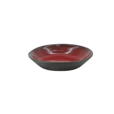 Anatoliacraft Hic Ceramics Red Xxs Round Plate — Handcrafted Stoneware Tasting Plate In Red