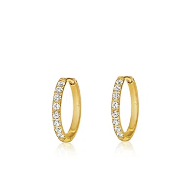 Mg Jewelry Women's Gold Pave Hoop Earrings In Gold