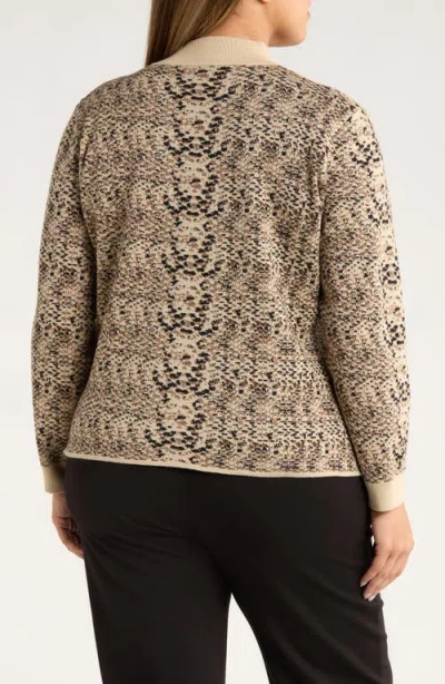 Lyssé Lysse Declan Mock Neck Jacquard Sweater In Brown