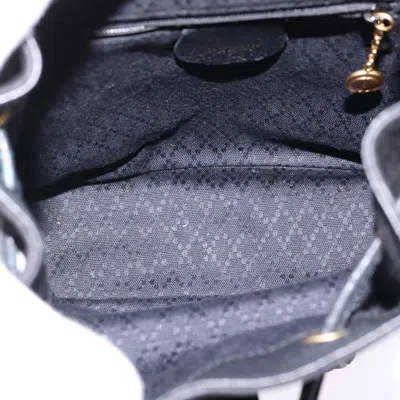 Pre-owned Gucci Vintage Bamboo Backpack Suede Black Suede Backpack Bag ()