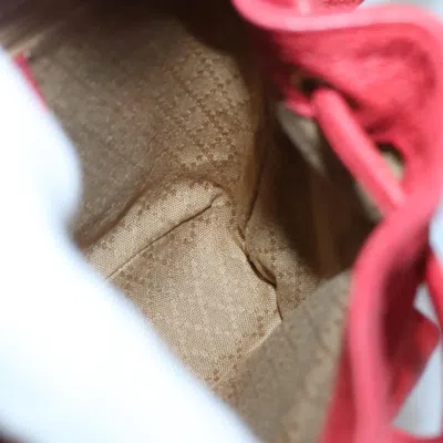 Pre-owned Gucci Vintage Bamboo Backpack Suede Red Suede Backpack Bag ()