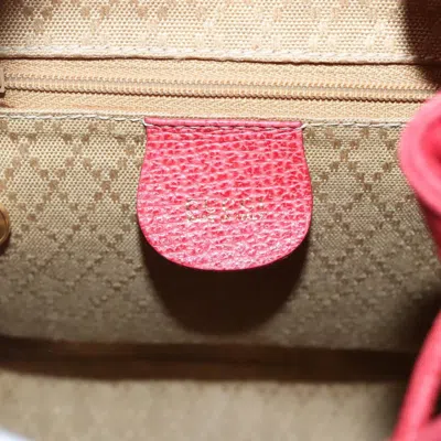 Pre-owned Gucci Vintage Bamboo Backpack Suede Red Suede Backpack Bag ()