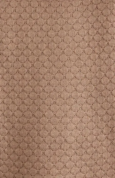 Nordstrom Hooded Bear Pointelle Sweater Romper In Brown