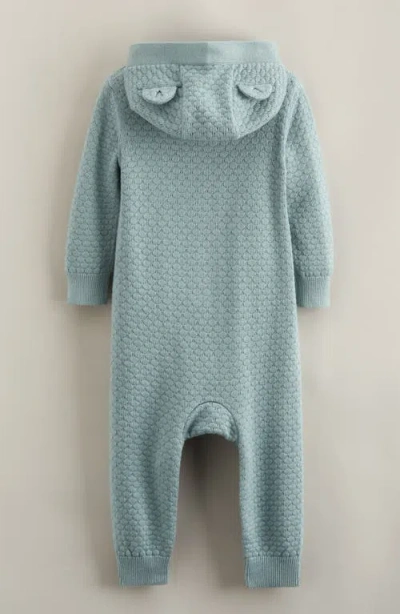 Nordstrom Hooded Bear Pointelle Sweater Romper In Gray