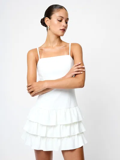 French Connection Whisper Tiered Ruffle Minidress In White