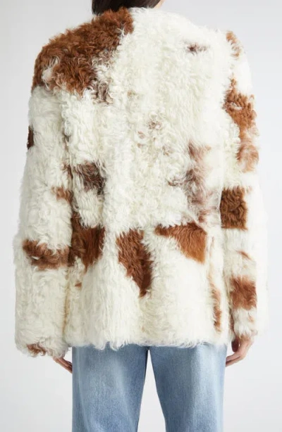 Zimmermann Hypnotic Spot Shearling Leather Jacket In White