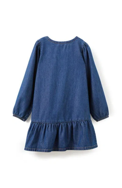 Cotton On Kids Kid's Betty Bow Front Denim Dress In Blue