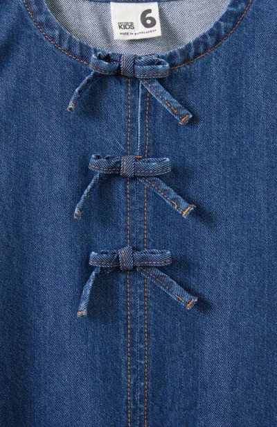 Cotton On Kids Kid's Betty Bow Front Denim Dress In Blue