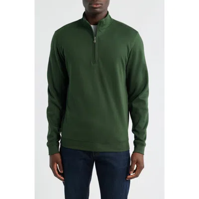Scott Barber Pima Cotton Interlock Quarter Zip Pullover In Green