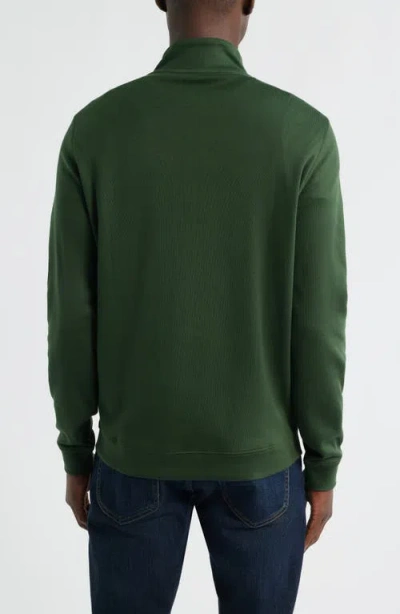 Scott Barber Pima Cotton Interlock Quarter Zip Pullover In Green