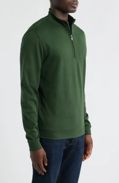 Scott Barber Pima Cotton Interlock Quarter Zip Pullover In Green