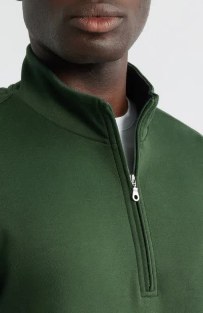 Scott Barber Pima Cotton Interlock Quarter Zip Pullover In Green