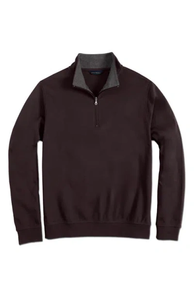 Scott Barber Pima Cotton Interlock Quarter Zip Pullover In Brown