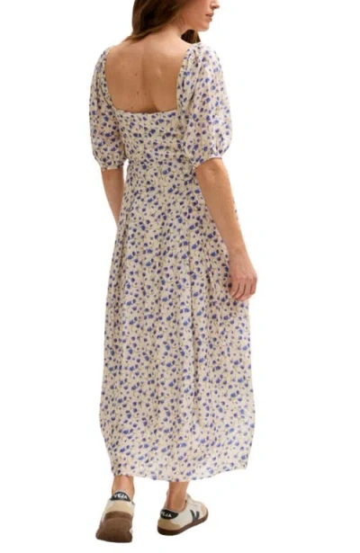 Lily And Lionel April Button Front Floral Print Midi Dress In Multi