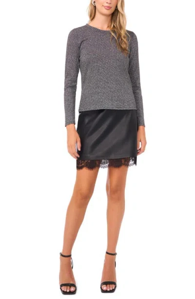 Vince Camuto Ribbed Melange Sweater In Gray