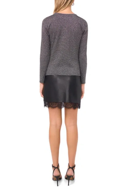 Vince Camuto Ribbed Melange Sweater In Gray