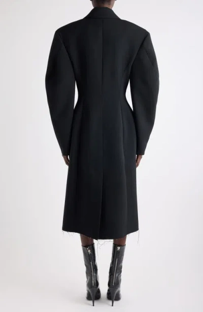 Givenchy Cocoon Fitted Coat In Wool In Black