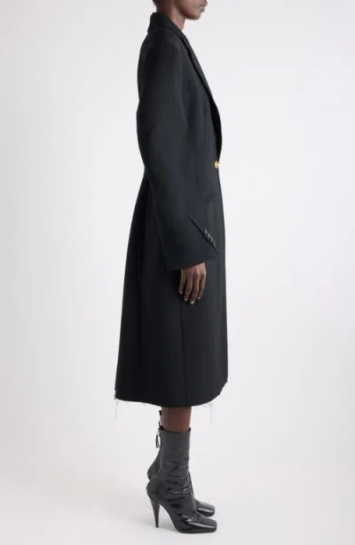 Givenchy Cocoon Fitted Coat In Wool In Black